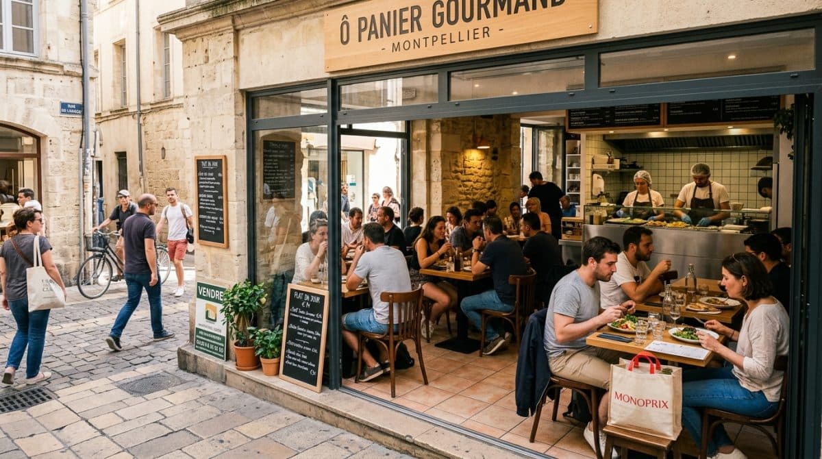 Illustration générée : A vendre fonds de restaurant type rapide situé au centre de montpellier