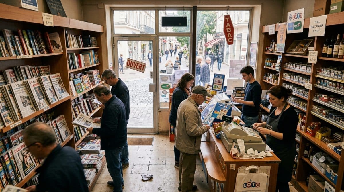 Illustration générée : Tabac presse jeux a vendre secteur vichy